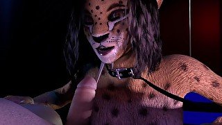 Cheetah Girl Blowjob Cum on Face Furry Cosplay better lighting reshoot
