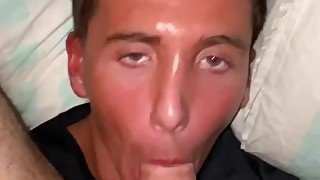 CUTE TAN BOY SUCK DICK AND CUM OVER HIMSELF - ONLYFANS: THEGRANDEE