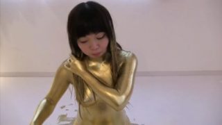 Gold girl masturbates