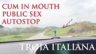 POV AUTOSTOP -Bevo tutta la sborra per ringraziare (PUBLIC SEX)