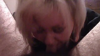 BBW goth chokes on cock and gets facial