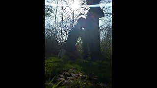 Anouk Tranny Slut -  Public Prostitute Deepthroating Client in Woods