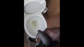 Pissing on hand and floor at work