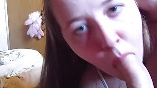 CloseUp BlowJob ending with cum in mouth - SexyBBellie