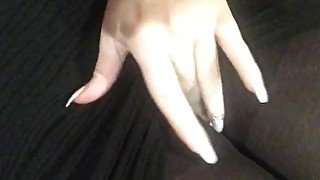 Teen rips her pantyhose and fucks her tight pussy