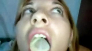 This cum dumpster had all her holes stuffed until her mouth was pumped full of cum!