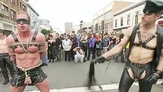 Gay Humiliation and Public Bondage with Pissing and Fucking