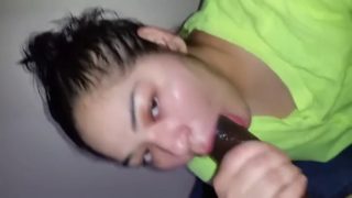 Homemade interracial pov of latina giving salivating deepthroat to bbc for 2 minutes straight!!!