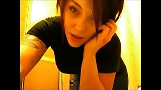 Mouth watering girl showing juicy jugs and big butt on webcam