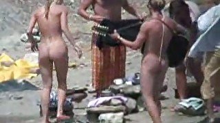 I spied after a groups of nude campers on the beach