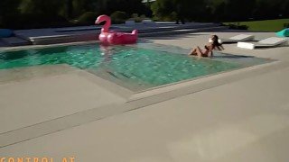 Big boobed Kitana Lure gets nailed in POV next to a swimming pool after swimming