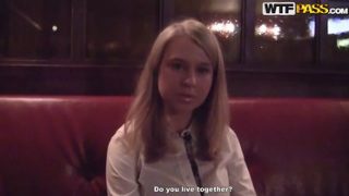 Lovely breasty Russian Marika in interracial porn video in public