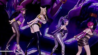 [MMD] Stellar - Marionette Kpop Striptease Dance Ahri Akali Kaisa Evelynn Seraphine KDA Popstar