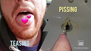 Sexy Hairy Daddy Teases Cock and Pisses Into Toilet! (HD/1080p)