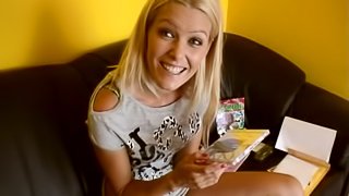 Cute Blonde Adult Actress Reads Fan Letters