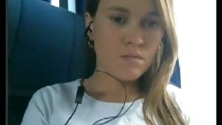 My GF is masturbating on public transportation and loving every second of it