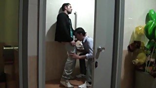 yougn striaft arab fucked by top latino in public toilets