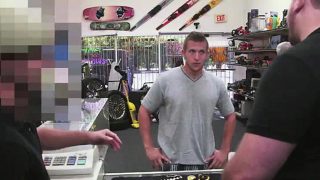 Straight guy will fuck for cash in gay pawn shop