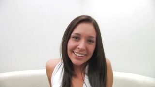 Ambrosial brunette Gracie Glam getting sperm blast on her face