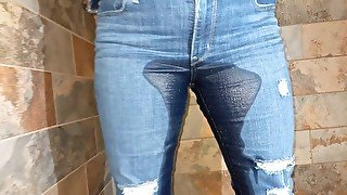 Wife peeing in her pants