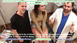 $CLOV Become Doctor Tampa, Glove In As Katie Cummings Gets Gyno Exam While Male Nurse Watches Exam