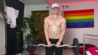 18 year old working out at home shirtless 