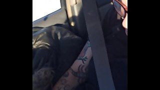 Fucking herself in passenger seat