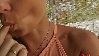 HD HAIRY ARMPITS And WETTING SHORT JEANS OUTDOOR POV - MissAnja