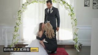 Brazzers - Husband and bride to be get shared by hot milf