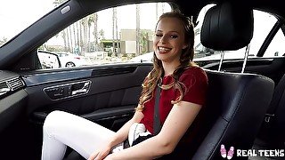 Real Teens - petite teen Jillian Janson car flashing