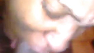 Frantic ebony party slut gives me deepthroat blowjob blowing my BBC