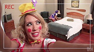 Asa Akira and Capri Cavanni fucking a clown and having fun