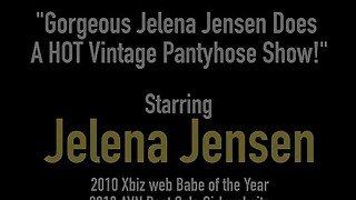 Gorgeous Jelena Jensen Does A HOT Vintage Pantyhose Show!