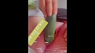 Bbw fucks cucumber creamy cum drips