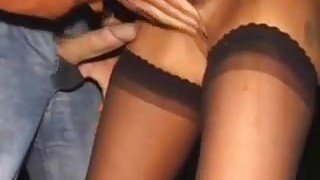 Chick out dogging takes cumshots on her legs