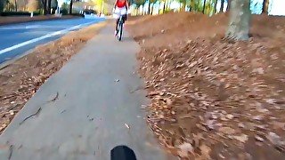 Riding My Bicycle To Get Some Dick CloseUp Of My Ebony Booty Cheeks POV