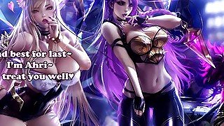 K/DA Contest Winner [League of Legends JOI](Ahri, Evelynn, Akali, Kai'sa)(Vanilla, Femdom,Breathplay