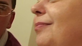 Busty mature plumper POV threesome