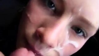 Very cute girl and nice blowjob In The Car