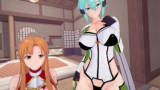 SAO: Futa Sinon & Futa Asuna test your strength | Female Taker POV