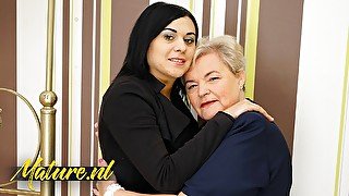 Horny Babe Rowan & Granny Haline Playing With Their Pussy, Tits & Butts