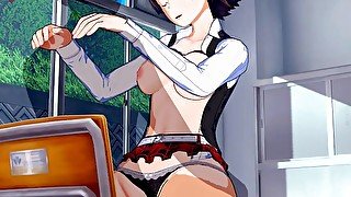 Persona 5 - Makoto Niijima Titfucks Then Rides Your Dick