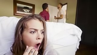 Teen tries anal and enjoys cum on pussy