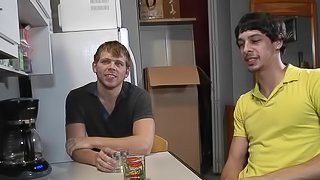 Two horny gay guys fucking in the kitchen