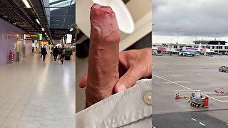 POV: Jerking off in Airport and in Hotel While on a Business Trip (Solo Male)