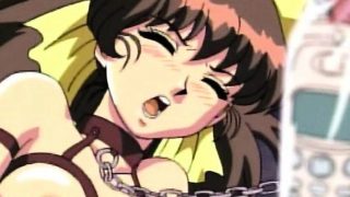 Chained hentai teen slit filled with toys