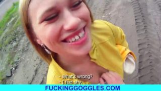 Alluring Russian bitch fucked outdoors