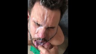 Got 11 cumshots on my face by a young Mexican  guy