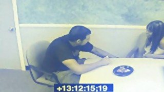 Break room blowjob caught on security camera