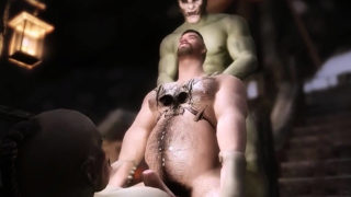 3D gay pirate fucked by huge dick orcs